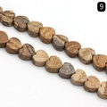 Natural landscape stone heart-shaped loose beads for DIY jewelry making in earthy tones - Jasper
