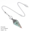 Amazonite crystal pendulum with vintage silver cap and energy copper coils for meditation - Amazonite (Antique Silver)