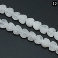 DIY white semi-transparent quartz heart beads for jewelry making with polished finish - White Crystal