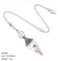Howlite crystal energy pendulum with copper spiral inside hexagonal cone pendant - Howlite (Antique Silver)