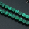 Flat heart-shaped malachite stone loose beads with green stripes for jewelry making - Malachite (Synthetic)