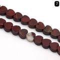 Red jasper heart-shaped natural stone beads with smooth polished finish for DIY jewelry - Rainbow Stone