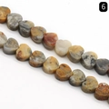 Natural heart-shaped agate beads in mixed earthy tones for DIY jewelry making - Crazy Agate