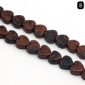 Polished heart-shaped red and black spotted natural stone beads for DIY jewelry making - Mahogany Obsidian