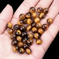 Polierte 8mm Gelbe Tigerauge Perlen mit Loch für die DIY Schmuckherstellung - Tigerauge-Stil / 8mm (Loch 2mm)
