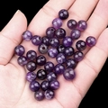 Handgehaltene 8mm lila Amethyst-Perlen mit 2mm großen Löchern für DIY-Schmuck - Amethyst-Stil / 8mm (Loch 2mm)