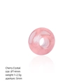 Pink Cherry Crystal rondelle bead 8x14mm with 5mm large hole for DIY jewelry making - Watermelon Red (Synthetic)