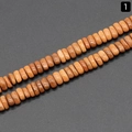 Irregular natural brown wood spacer beads with visible grain in saucer shape for DIY - Jasper