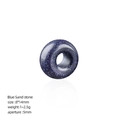Blue goldstone rondelle bead 8x14mm with 5mm large hole for DIY jewelry making - Blue Sandstone (Synthetic)