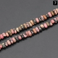 Pink rhodonite flat round stone beads with natural black veining for DIY jewelry making - Rhodonite