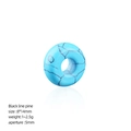 Sky blue black line pine rondelle bead 8x14mm with large 5mm hole for DIY jewelry - Synthetic Black Line Pine