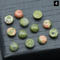 Cabochon rond 6mm en pierre unakite naturelle aux motifs vert et rose pour bijoux DIY - 6mm Unakite
