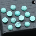 Lot de 12 cabochons ronds 6mm en turquoise synthétique avec texture marbrée noire pour DIY - 6mm Turquoise Bleue Synthétique