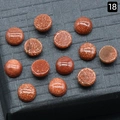 Cabochon rond 6mm en pierre de soleil rouge avec reflets métalliques pour bijoux - 6mm Pierre de Sable Doré Synthétique