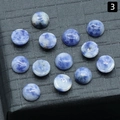 Set di 12 cabochon rotondi in sodalite naturale da 6mm con trame marmorizzate blu - 6mm Diaspro a Macchie Blu