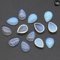 Piedras de opalo azul claro en forma de pera para joyeria, cabujones pulidos variante 16 - Ópalo Sintético / 13x18mm