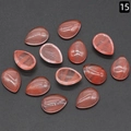Piedras de cuarzo fresa natural en forma de gota de agua para creación de joyería - Rojo Sandía (Sintético) / 13x18mm