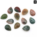Set de 11 piedras preciosas de cristal natural en forma de gota para joyería artesanal - Ágata de la India / 13x18mm