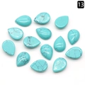 Piedras de turquesa en forma de gota pulidas con patrones de telaraña negra para DIY - Turquesa Azul Sintética / 13x18mm