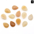 Cabujones de ágata de cristal natural amarillo en forma de pera para joyería - Jade Amarillo / 13x18mm