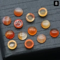 Set di 12 cabochon tondi in agata corniola naturale nei toni dell'arancio e rosso - Agata rossa da 6mm