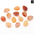 Grupo de 12 cabujones de cornalina roja en forma de lágrima para engaste de joyas artesanal - Ágata roja / 13x18mm