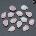 Piedras de cuarzo rosa natural pulido en forma de gota para la creación de joyas - Cuarzo rosa / 13x18mm