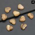 Huit pierres précieuses jaspe paysage naturelles en forme de cœur aux motifs beiges uniques - Jaspe