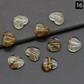 Set di 9 cabochon in cristallo naturale a cuore con inclusioni minerali rutilate oro - Watermelon Stone (Synthetic)