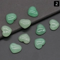 Set di nove pietre naturali verdi a forma di cuore con superficie lucida per il fai da te - Avventurina Verde