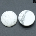 Par de cabujones redondos de 20mm en turquesa blanca con vetas para joyería de DIY - Howlita