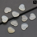 Gemme di cristallo bianco naturale a forma di cuore 15x18mm per intarsi di gioielli - Agata