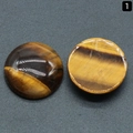 Cabujón redondo de ojo de tigre natural de 20 mm con reverso pulido para joyería DIY - Ojo de tigre