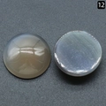 Par de cabujones redondos de piedra de luna gris de 20mm con superficie lisa y textura natural - Ágata Gris