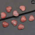 Pietra preziosa cuore in quarzo rosa lucido per creazione gioielli fai da te - Rosso Anguria (Sintetico)