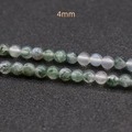 Φυσικές χάντρες από αχάτη βρύων 4mm με γυαλισμένα πράσινα εγκλείσματα - Μέγεθος Μίκρο (4MM)