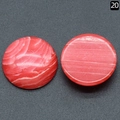 Polished 20mm round red and white striped agate cabochon stone for DIY jewelry - Synthetic Rhodochrosite