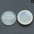 Milky white natural agate cabochon stone with subtle yellow texture for DIY jewelry - Agate