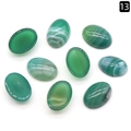 Cabujones ovalados de ágata verde con vetas para creación de joyas artesanales - Ágata Verde (13X18mm)