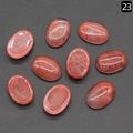 Piedras preciosas ovaladas de cuarzo fresa rosa con texturas naturales para joyería DIY - Rojo Sandía Sintético (13X18mm)