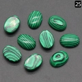 Cabujones de malaquita verde ovalados con rayas para creación de joyas DIY - Malaquita Sintética (13X18mm)