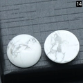 Polished white turquoise round cabochon stones with natural grey marble texture, style 14 - 18mm / Howlite