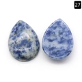 Pierre précieuse sodalite naturelle en forme de goutte avec texture bleue et blanche pour bijoux - Jade à Points Bleus (18×25mm)