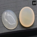 Ovale natuurlijke kristallen cabochons in melkwit en zachtroze voor DIY-sieraden - Agaat / 18x25mm