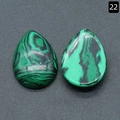 Paire de malachites en forme de goutte avec motifs rubanés pour bijoux DIY - Malachite Synthétique (18×25mm)