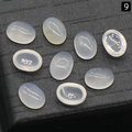 Oval cabochon moonstone loose gems in milky white with blue glow for DIY jewelry - Agate