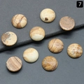 Natural Picture Jasper cabochon round stones with unique brown landscape textures - 16mm Picture Jasper