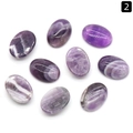 Cabujones de amatista púrpura ovalada pulida con patrones de bandas blancas naturales - Amatista (13X18mm)