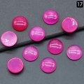 Set of 10 rose pink round cabochon natural crystals for DIY jewelry settings - 16mm Rose Red Agate