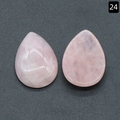 Lot de 2 cabochons en quartz rose naturel en forme de poire avec surface polie - Quartz Rose (18×25mm)